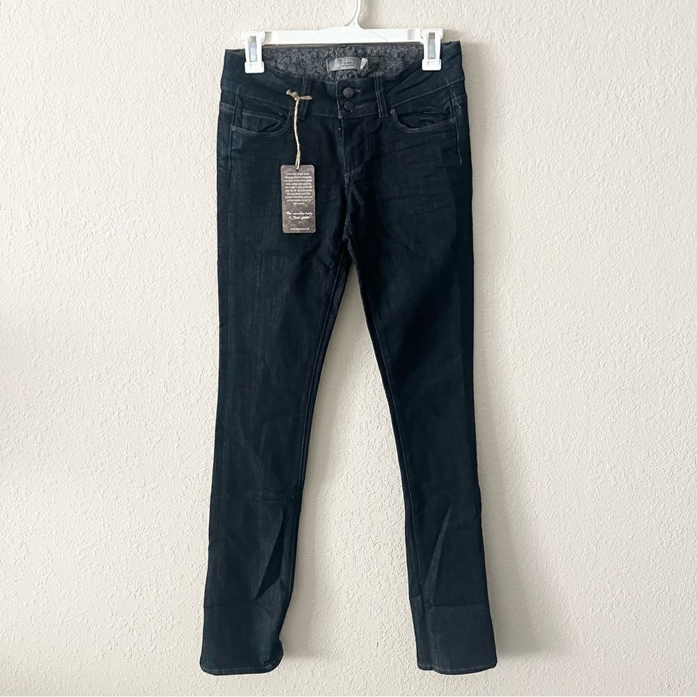 NWT Paige Hidden Hills Straight Leg Jeans Dark Wash Size 25